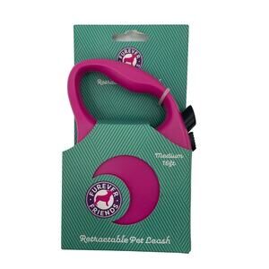 FUREVER FRIENDS Retractable Pet Dog Leash Pink Medium 16FT Breed Size: Corgi NWT